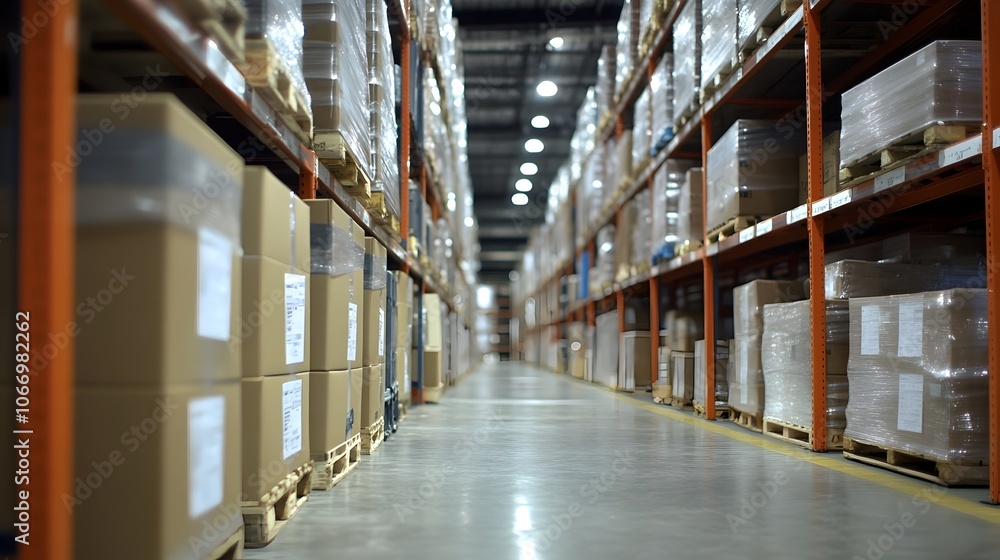 Obraz premium Digital Inventory Management Software on Tablet for Real-Time Warehouse Tracking and Analytics