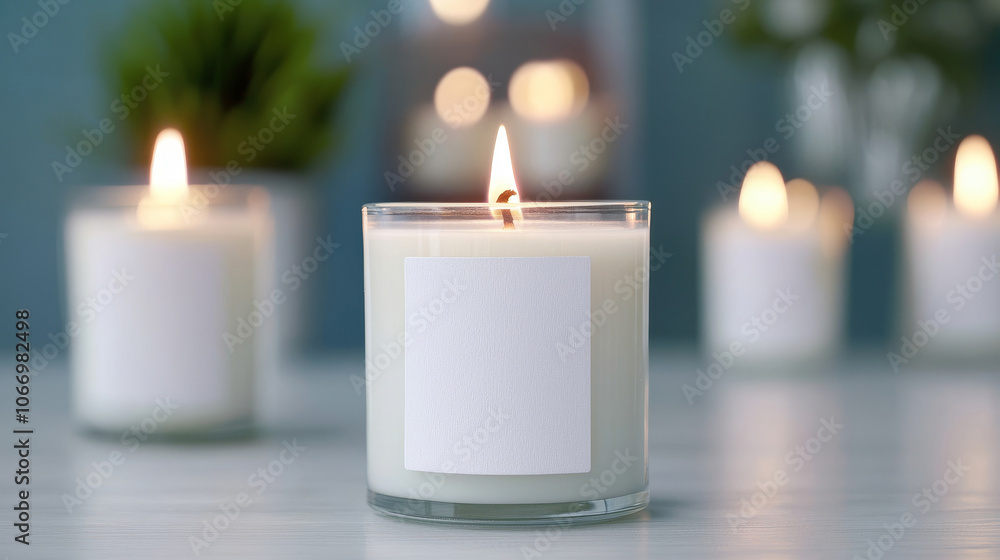 A lit candle sits in focus, surrounded by blurred candles, creating a warm, tranquil ambiance in a cozy setting. A lit candle sits in focus, surrounded by blurred candles, creating a warm, tranquil ambiance in a cozy setting.
