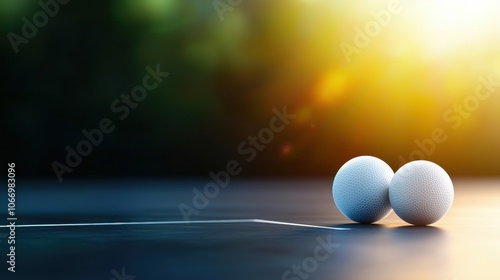 Smart Balls on a Track at Sunset