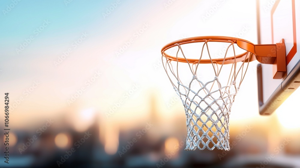 Closeup of Basketball Hoop Under Soft Natural Light Closeup of Basketball Hoop Under Soft Natural Light
