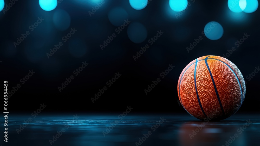 Close-up View of a Basketball on a Dark Background Close-up View of a Basketball on a Dark Background