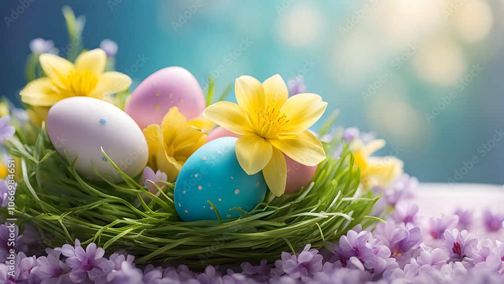 Easter concept background, Easter egg wallpaper, Happy Easter background, ai generated Easter concept background, Easter egg wallpaper, Happy Easter background, ai generated