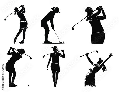 Set of Lots of Vector Golf Icons and Illustrations

