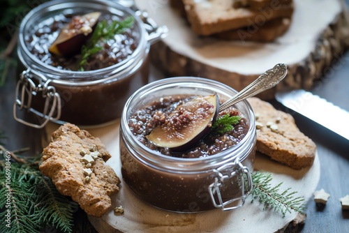 Recette de foie gras maison, accompagné d'un chutney de figues et de pain d'épices grillé, pour une entrée raffinée de Noël..