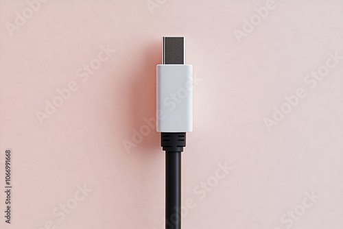 USB-C cable on pink background