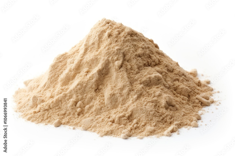 Dry beach sand powder heap white background. Dry beach sand powder heap white background.