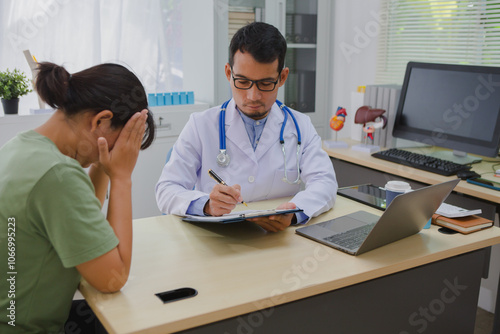 The doctor inquired about the patient's medical history, including previous conditions, treatments, surgeries, allergies, and family health issues. This information helps in diagnosing and planning