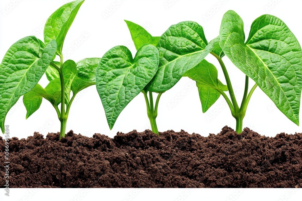 Stylized 3D Illustration of Growing Okra Plant Stylized 3D Illustration of Growing Okra Plant