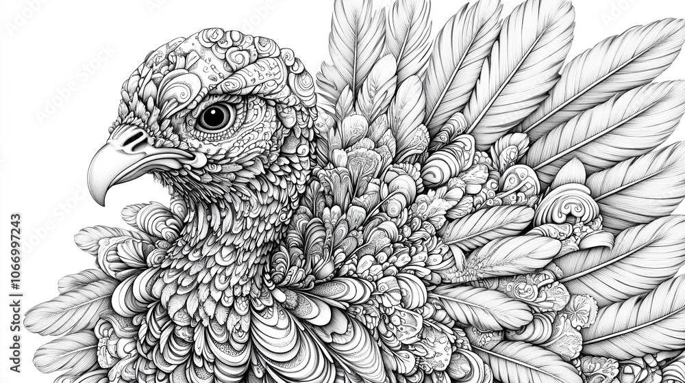 Fototapeta premium Intricate Eagle Drawing