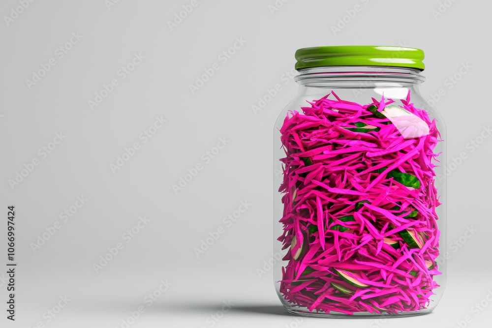 Vibrant Stylized Jar of Pickled Vegetables Illustration Vibrant Stylized Jar of Pickled Vegetables Illustration