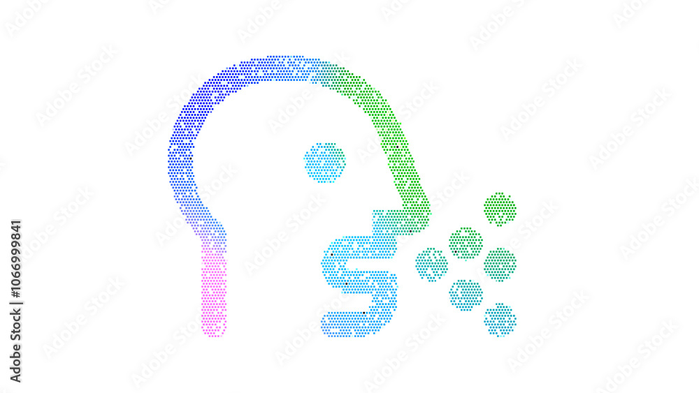 Icon head side cough is made up of LED square shapes. There are bright diodes and there are black dead diodes Icon head side cough is made up of LED square shapes. There are bright diodes and there are black dead diodes