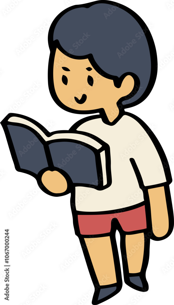 illustration of child enjoy reading a book. illustration of child enjoy reading a book.