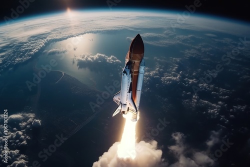 Fototapeta Naklejka Na Ścianę i Meble -  Space shuttle space aircraft vehicle.