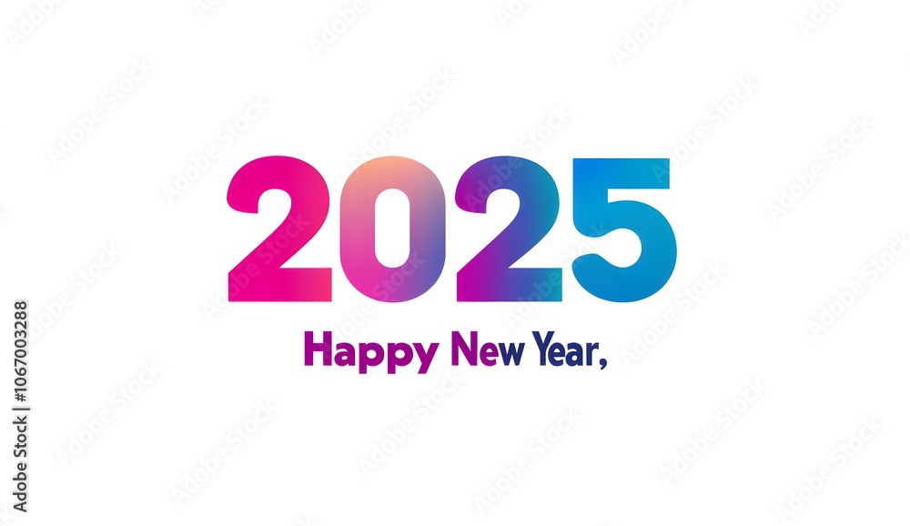 Gradient Text Displaying Happy New Year 2025 Gradient Text Displaying Happy New Year 2025