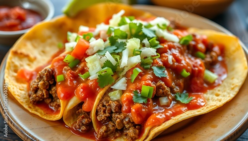 Delicious Honduran Enchiladas with Ground Beef and Cheese, Ai generated Images