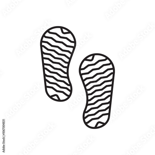 Shoe print icon isolated on white background