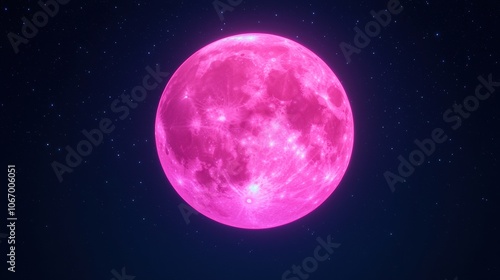 Futuristic Harvest Moon with Holographic Glow