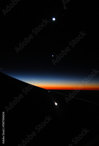 Chromatic nuances generated by a sunrise photographed from an airplane 