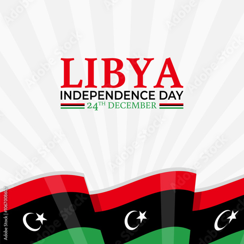 Vector illustration of Libya Independence Day social media template