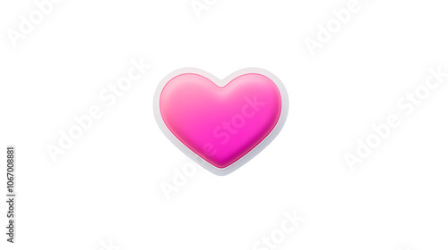 A simple heart icon with clean lines and a bright pink color, displayed on a white background