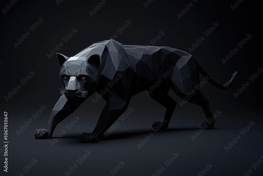 Black panther on a dark background with clear edges and high contrast Black panther on a dark background with clear edges and high contrast
