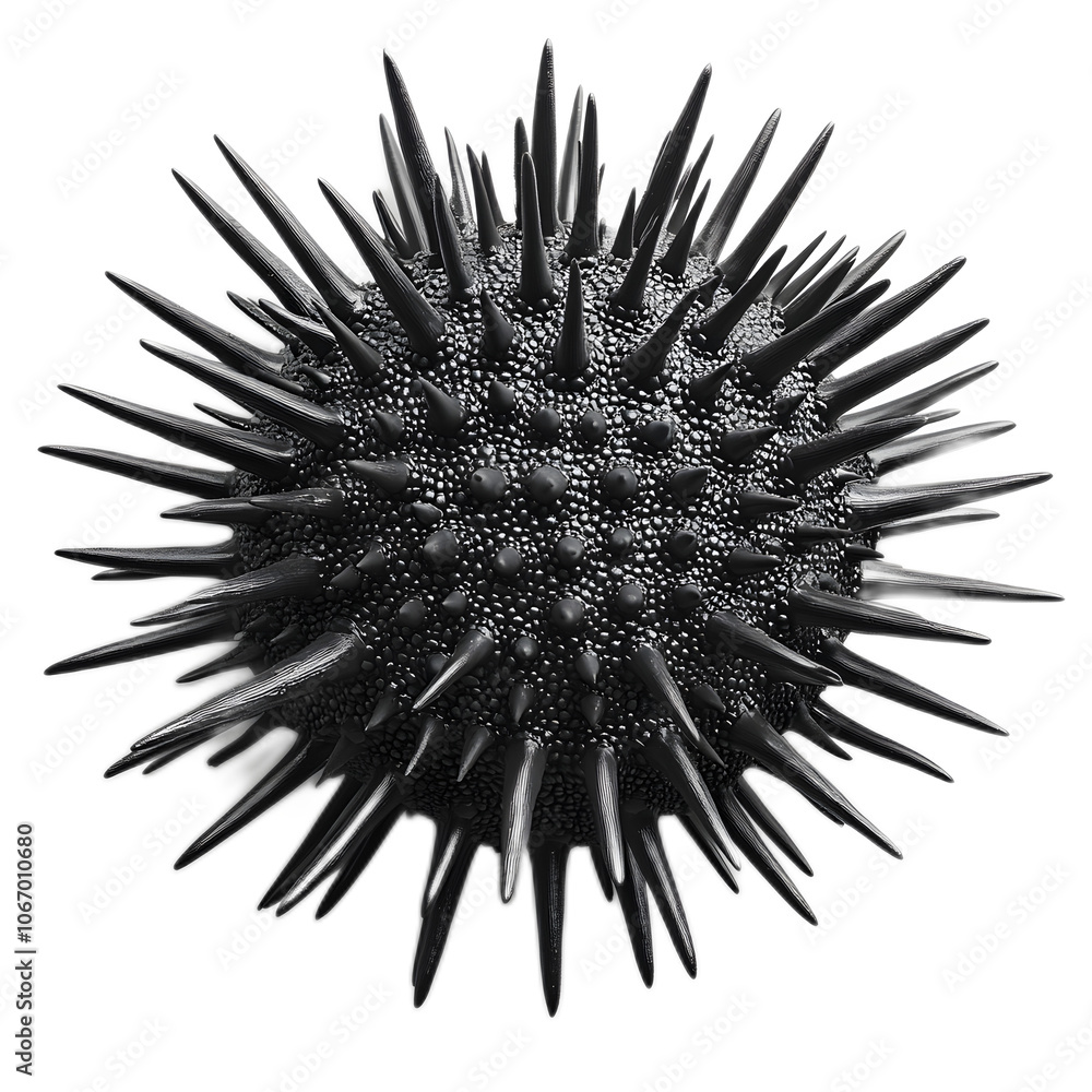 Obraz premium Black Spiky Abstract Sculpture with Sharp Points