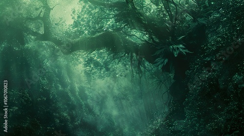 Wallpaper Mural Mystical Forest Path: Sunlight Filtering Through Lush Greenery Torontodigital.ca