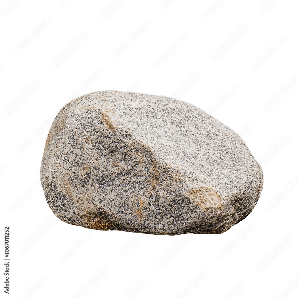 Smooth gray river rock with natural texture on transparent background Smooth gray river rock with natural texture on transparent background
