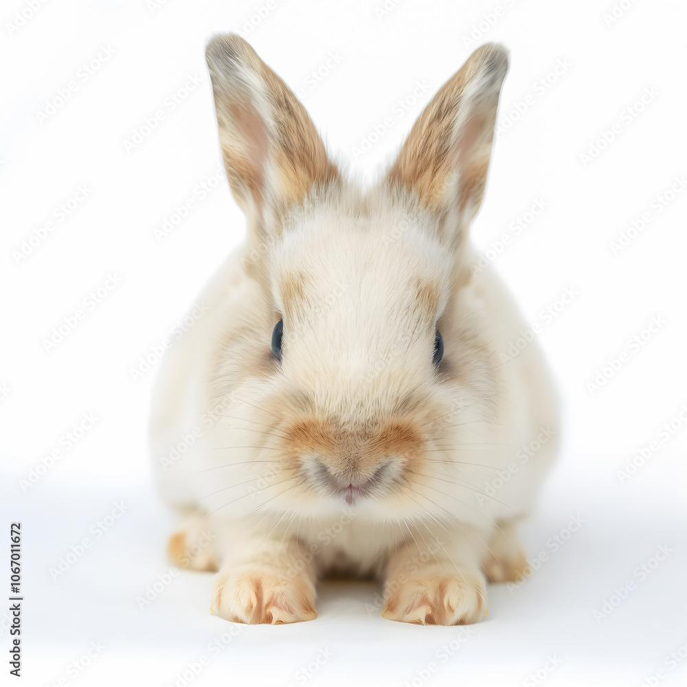 Cute rabbit isolated on white background. Easter bunny. Studio shot. Cute rabbit isolated on white background. Easter bunny. Studio shot.