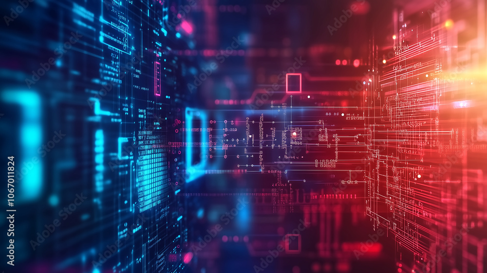 vibrant digital landscape showcasing cybersecurity concepts with glowing lines and data patterns, representing technology and innovation vibrant digital landscape showcasing cybersecurity concepts with glowing lines and data patterns, representing technology and innovation