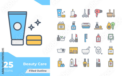 Beauty Care Filled Color Icons