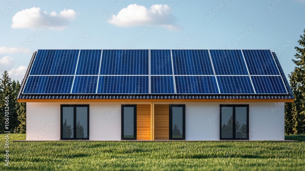 Naklejka premium Modern Solar Technology in Natural Setting