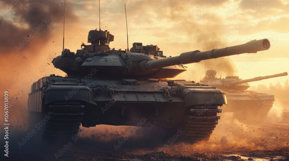 A military tank factory produces heavy equipment, illustrating defense manufacturing. A military tank factory produces heavy equipment, illustrating defense manufacturing.