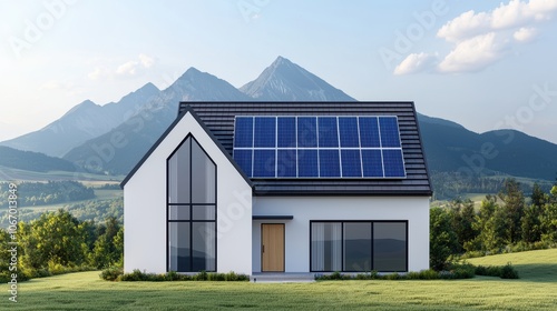 Minimalist Solar-Powered House Design in Nature