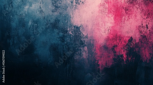Abstract grunge background with blue and pink hues, textured with brush strokes and a faded look.