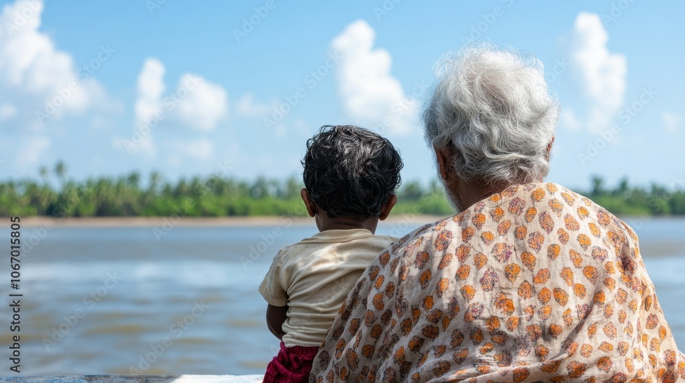 Fototapeta premium Family Journey Through Mangrove Forests in India