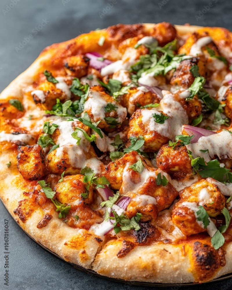 Tikka Masala Pizza with Flavorful Toppings Tikka Masala Pizza with Flavorful Toppings