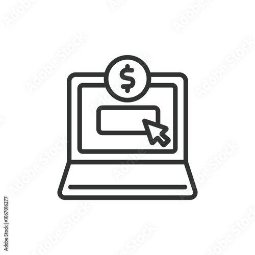 Web Charity Donation, icon in line design. Web, charity, donation, online, giving, support, fundraising on white background vector. For the theme: Web Charity Donation editable stroke icon