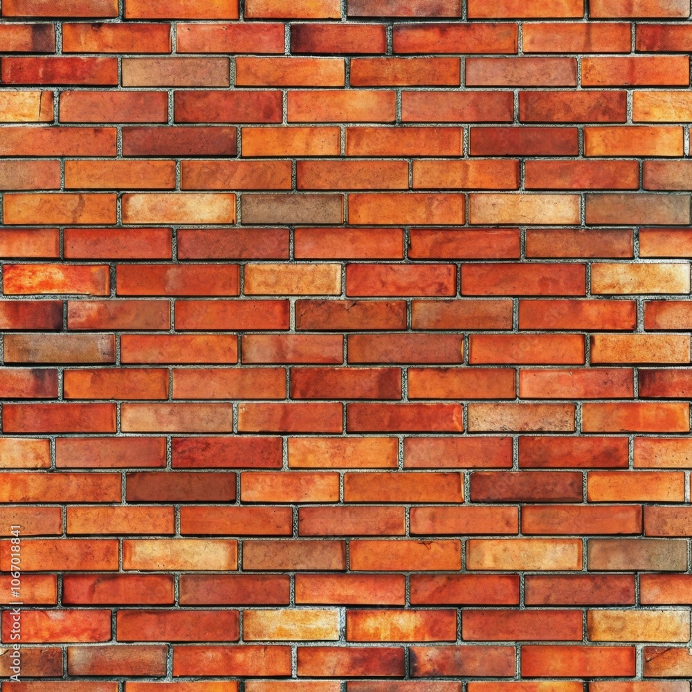Create a stunning seamless brick wall pattern featuring diverse shades of red and brown for your design projects Create a stunning seamless brick wall pattern featuring diverse shades of red and brown for your design projects