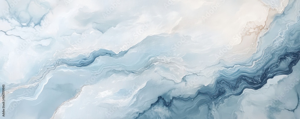 Serene Marbled Acrylic Composition in Soft Blue Tones Serene Marbled Acrylic Composition in Soft Blue Tones