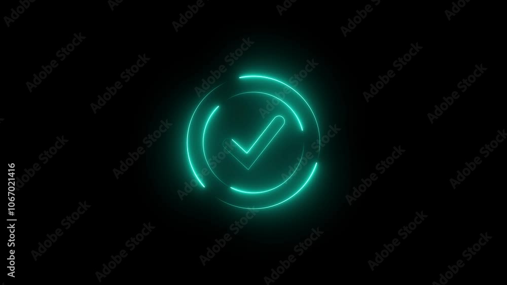 glowing neon Security check Icon. Tick mark approved icon. .Glowing neon light Check mark icon and tick mark icon. glowing neon Security check Icon. Tick mark approved icon. .Glowing neon light Check mark icon and tick mark icon.