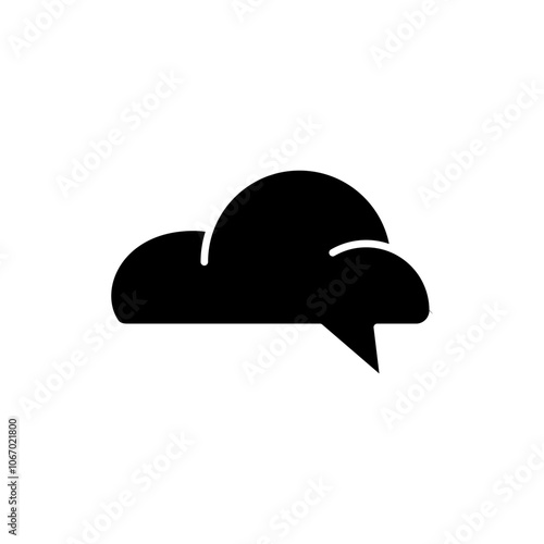 Icon Glyph cloud chat. Solid style.