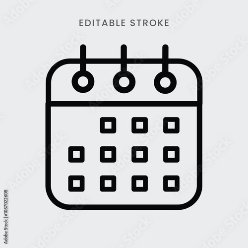 Schedule icon vector. Calendar symbol outline icon. Editable stroke