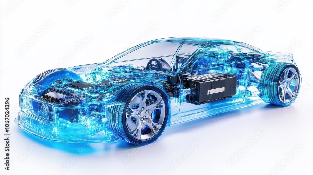 futuristic car with transparent bodywork reveals its internal structure, showcasing advanced technology and electric components. sleek design highlights innovation in automotive engineering futuristic car with transparent bodywork reveals its internal structure, showcasing advanced technology and electric components. sleek design highlights innovation in automotive engineering