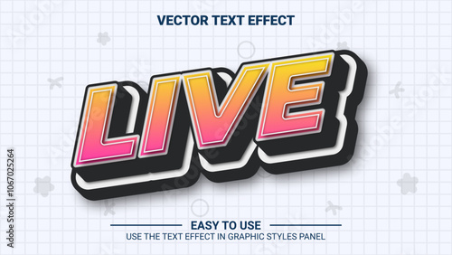 3d live editable text effect