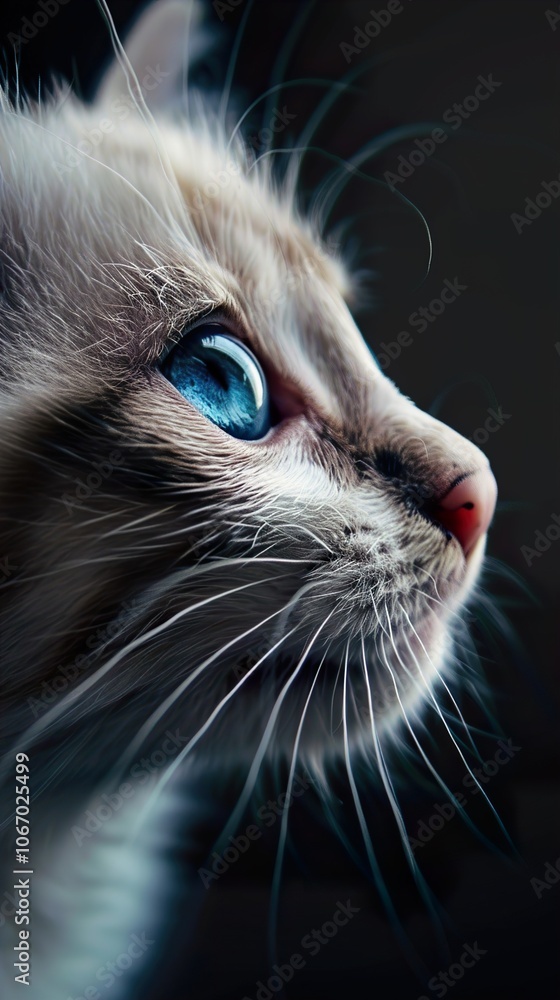 Close Up Portrait of a Cat with Blue Eyes Close Up Portrait of a Cat with Blue Eyes