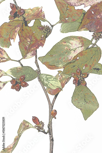 紅葉したハナミズキ