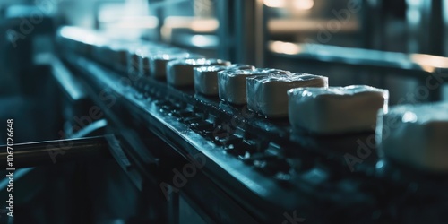 Inside a modern factory where machinery automates the production process. photo