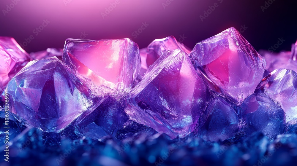 A close up of purple ice cubes A close up of purple ice cubes