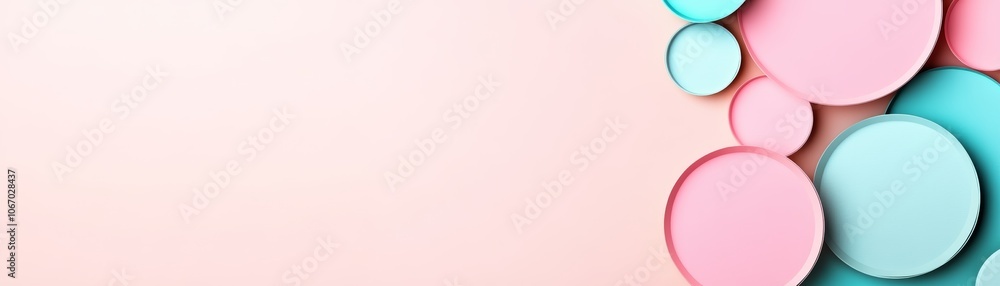 Colorful paper circles on a pink background, playful and vibrant abstract composition for cheerful designs Colorful paper circles on a pink background, playful and vibrant abstract composition for cheerful designs
